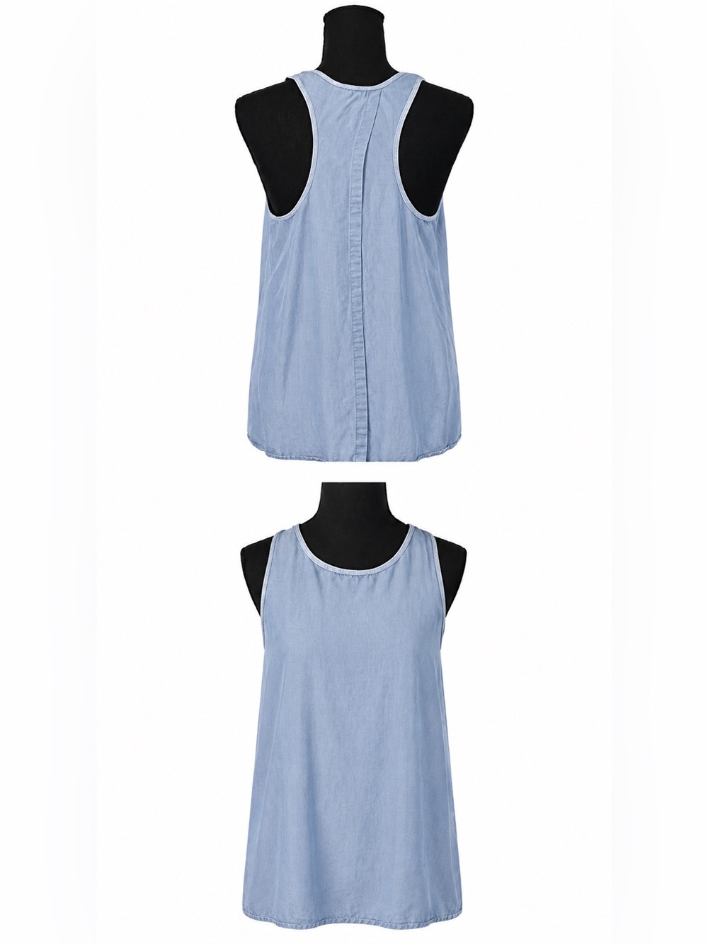 lululemon athletica Light Blue Chambray Split Racerback Tank EUC - Picture 1 of 6